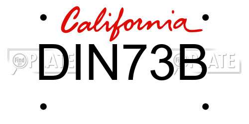 DIN73B California License Plate