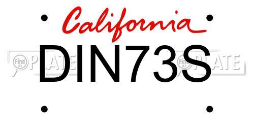 DIN73S California License Plate