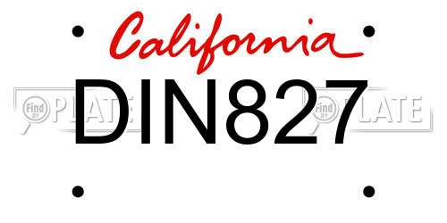 DIN827 California License Plate