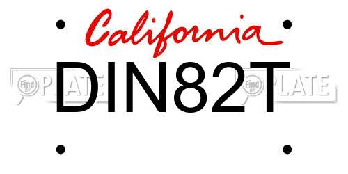DIN82T California License Plate