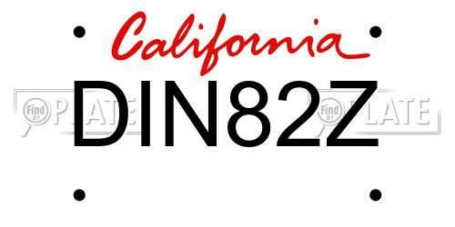 DIN82Z California License Plate