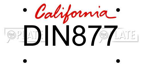 DIN877 California License Plate
