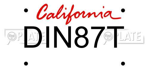 DIN87T California License Plate