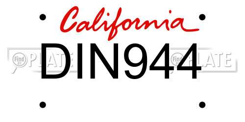 DIN944 California License Plate