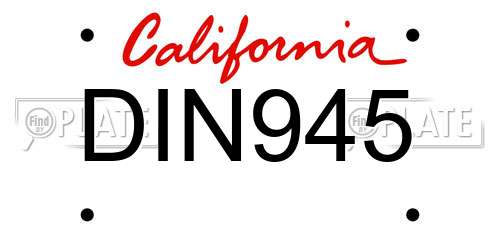 DIN945 California License Plate