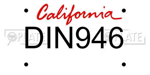 DIN946 California License Plate