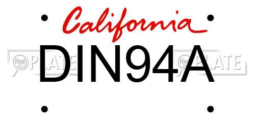 DIN94A California License Plate