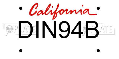 DIN94B California License Plate
