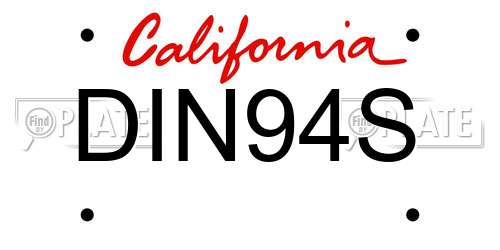 DIN94S California License Plate
