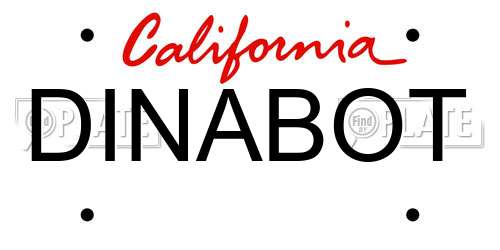 DINABOT California License Plate