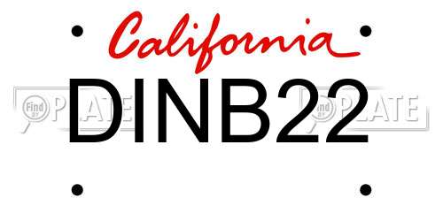 DINB22 California License Plate