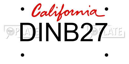 DINB27 California License Plate