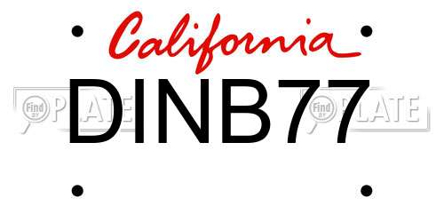 DINB77 California License Plate