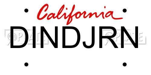 DINDJRN California License Plate