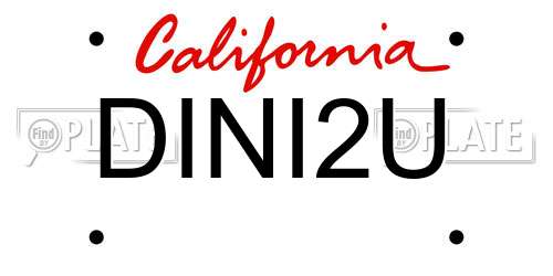 DINI2U California License Plate