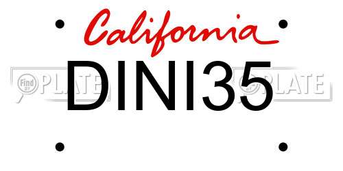 DINI35 California License Plate