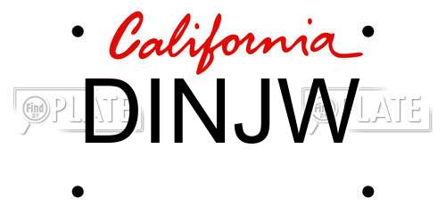 DINJW California License Plate