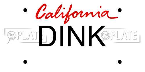 DINK California License Plate