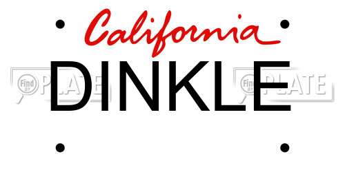 DINKLE California License Plate