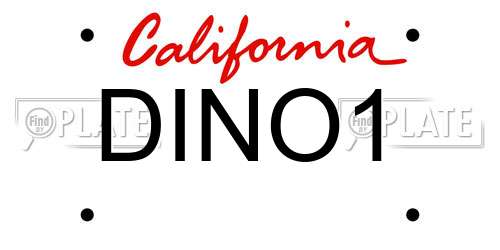 DINO1 California License Plate