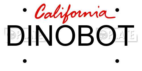 DINOBOT California License Plate