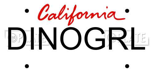 DINOGRL California License Plate