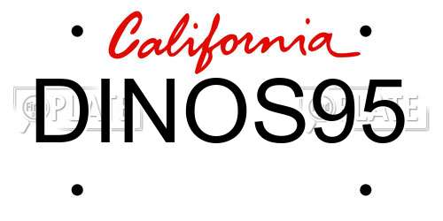 DINOS95 California License Plate