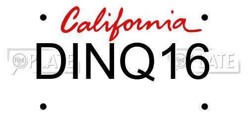 DINQ16 California License Plate