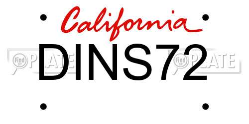 DINS72 California License Plate