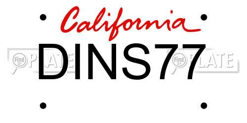 DINS77 California License Plate