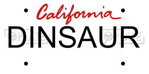 DINSAUR California License Plate