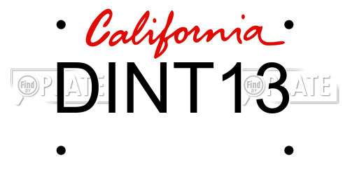 DINT13 California License Plate
