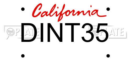 DINT35 California License Plate