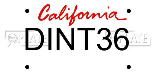 DINT36 California License Plate