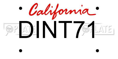 DINT71 California License Plate