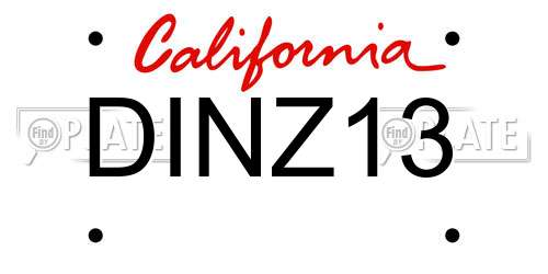 DINZ13 California License Plate