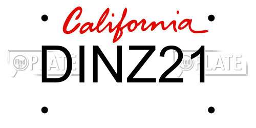 DINZ21 California License Plate