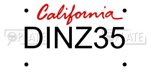 DINZ35 California License Plate