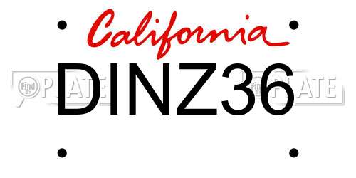 DINZ36 California License Plate