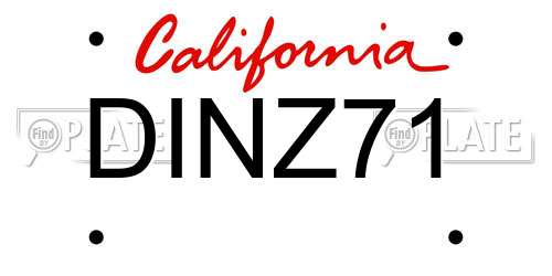 DINZ71 California License Plate