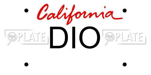 DIO California License Plate