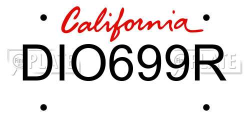 DIO699R California License Plate