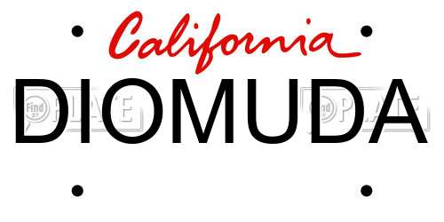 DIOMUDA California License Plate