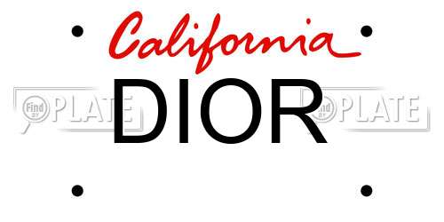 DIOR California License Plate