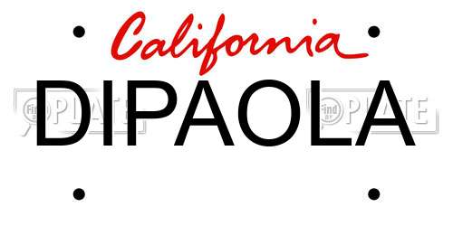 DIPAOLA California License Plate