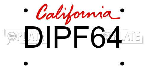 DIPF64 California License Plate