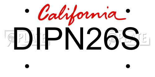DIPN26S California License Plate