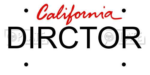 DIRCTOR California License Plate