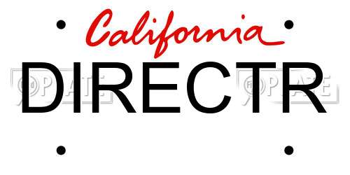 DIRECTR California License Plate