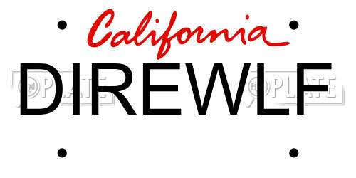 DIREWLF California License Plate